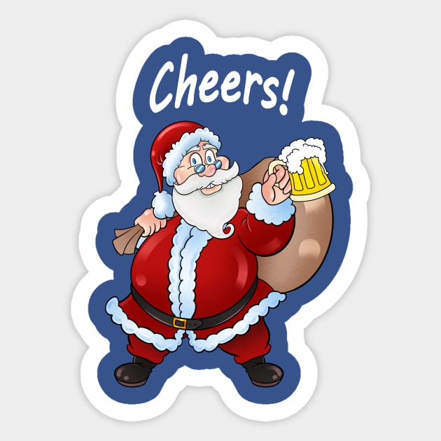 FUN WITH SANTA AND BEER AT CHRISTMAS HOLIDAY CHEERS PARTY Sticker by TexasTeez